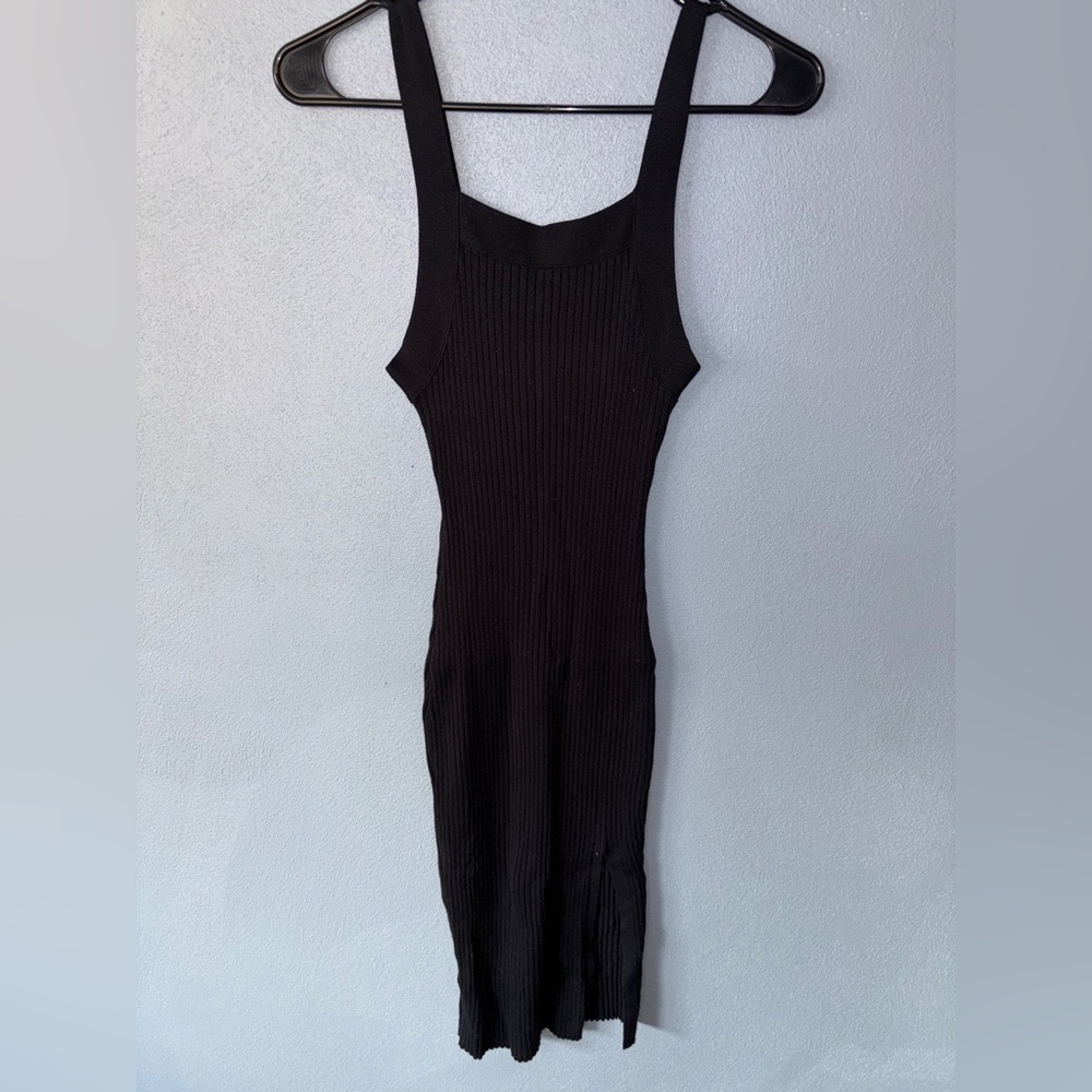 Black Ribbed Sleeveless Dress - Abercrombie
